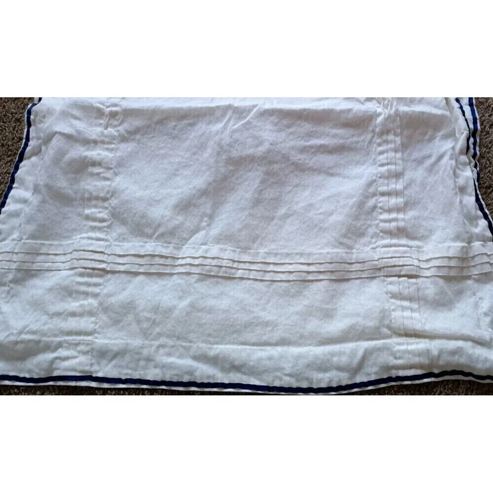 American Pacific Home Euro Sham Pillowcase Cotton Linen Ladderwork Nautical